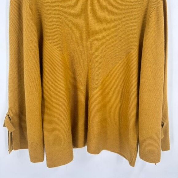 Cliche Women's Knit Wool Ribbed Neck‎ Long Sleeve Pullover Sweater Gold Large - Picture 7 of 10
